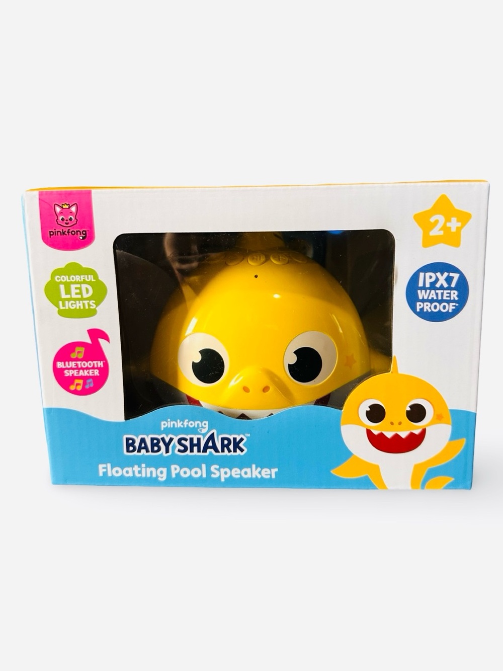 Brand New Pinkfong Baby Shark Floating Pool Speaker – Waterproof Bluetooth Toy